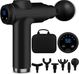Massagepistool - Spierherstel Gun - Spierpijn Verlichten - 32 Niveaus - 15 x 5 x 20 cm - Zwart — thumbnail 1