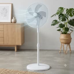 Statiefventilator - Tafelventilator - 40 cm - 45W - 3 Snelheden - Oscillatiefunctie - Kantelbaar - Wit — thumbnail 1