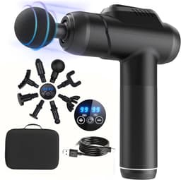 SanaVida - Massagepistool - Spiermassage apparaat - Dieptemassage apparaat - 8 Accessoires & Opbergtas - Type C-Lading - Zwart — thumbnail 1