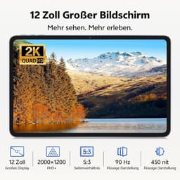 SnelShoppen - SVITOO Tablet 12 inch, Android 15, Gemini app compatibel, Unisoc T7280 Octa-Core 2,2GHz, 8GB RAM, 32GB opslag, 128GB ROM, 2K IPS 90Hz, 8 — thumbnail 2