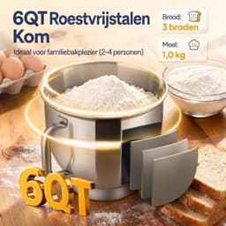SP® Deegmachine - Kneedmachine - Mixer met Kneedhaak - Zwart - 39cm x 22cm x 48cm — thumbnail 4