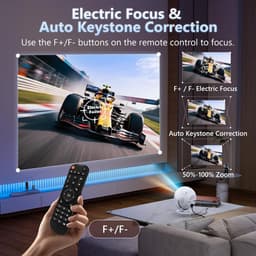 SnelShoppen - Beamer 2025 Draagbare Projector met Elektrische Focus, 4K 1080P, WiFi 6, Bluetooth 5.2, 360° Rotatie, Android 11.0, HDMI Kabel, Geschikt — thumbnail 5