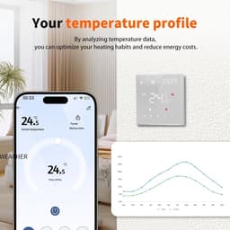 SnelShoppen - Thermostaat Vloerverwarming Water, WiFi Digitaal met Alexa & Google Home, Slimme Regelaar voor Water Vloerverwarming of Gasboiler, 16A, — thumbnail 2