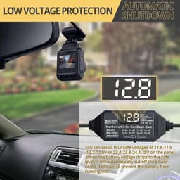 SnelShoppen - Dashcam Hardwire Kit 12V-24V USB Type-C met Voltage Scherm en 4 Instelbare Spanningsniveaus voor Auto Dashcam en GPS — thumbnail 2