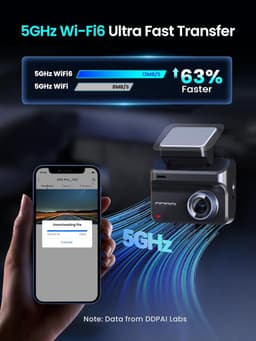 SnelShoppen - 4K Dashcam Voor en Achter met AI-ISP Nachtzicht, 128GB Kaart, GPS, 5GHz WiFi 6, 3" IPS Scherm, G-Sensor, ADAS en 48U Parkbewaking — thumbnail 4