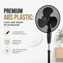 Celestul Vloerventilator – Staande Ventilator met Oscillatie – In Hoogte Verstelbaar – 3 Snelheden – Energiezuinige Motor – Krachtige Koeling – Zwart — thumbnail 2
