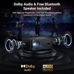 SnelShoppen - 4K Projector Mini Projector Full HD 1080P, WiFi 6 Bluetooth 5.2, Portable Smart Projector voor Thuisbioscoop en Slaapkamer, Netflix Comp — thumbnail 3