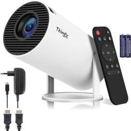 SnelShoppen - Ultra Mini Beamer 4K Projector met WiFi 6 & Bluetooth 5.4 - Inclusief HDMI Kabel, Lange Voedingskabel & Batterijen - Geschikt voor iOS e — thumbnail 1