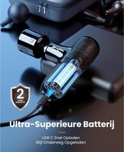 SnelShoppen - Mini massagepistool voor diepe weefselmassage met warmte en kou, ultralicht percussie spiermassageapparaat met draagtas voor spierontspa — thumbnail 3