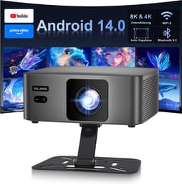 SnelShoppen - Mini Beamer Draagbaar 8K Projector, Native 1080P, WiFi 6, BT 5.2, Auto Keystone, Thuisbioscoop voor Feest, Camping en Kinderen — thumbnail 1