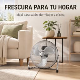 Vloerventilator Krachtig en Verstelbaar – Metalen Ventilator – 2 Snelheden – 90 W – 120° Kantelbaar – Zilver — thumbnail 5