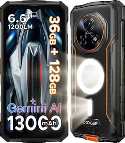 DOOGEE Fire 5 Ultra - Smartphone - Robuuste Smartphone - 36GB RAM + 128GB ROM/2TB TF - Android 16 - 13000mAh/18W - 6,6 inch 90Hz Scherm - IP68 Waterdicht - 1200LM Kampeerlamp - Gemini AI - NFC & GPS - Face ID - Oranje — thumbnail 1