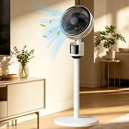 Vloerventilator Stil 30 dB met 3 Snelheden – USB Draagbaar – Luchtstroom tot 5 Meter – Wit — thumbnail 3