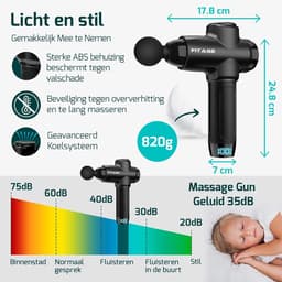 SnelShoppen - Massage Gun, Stille Massager met 30 Snelheidsniveaus, Diepe Weefselmassage, 12 Opzetstukken voor Schouders, Rug en Volledige Lichaamsont — thumbnail 4