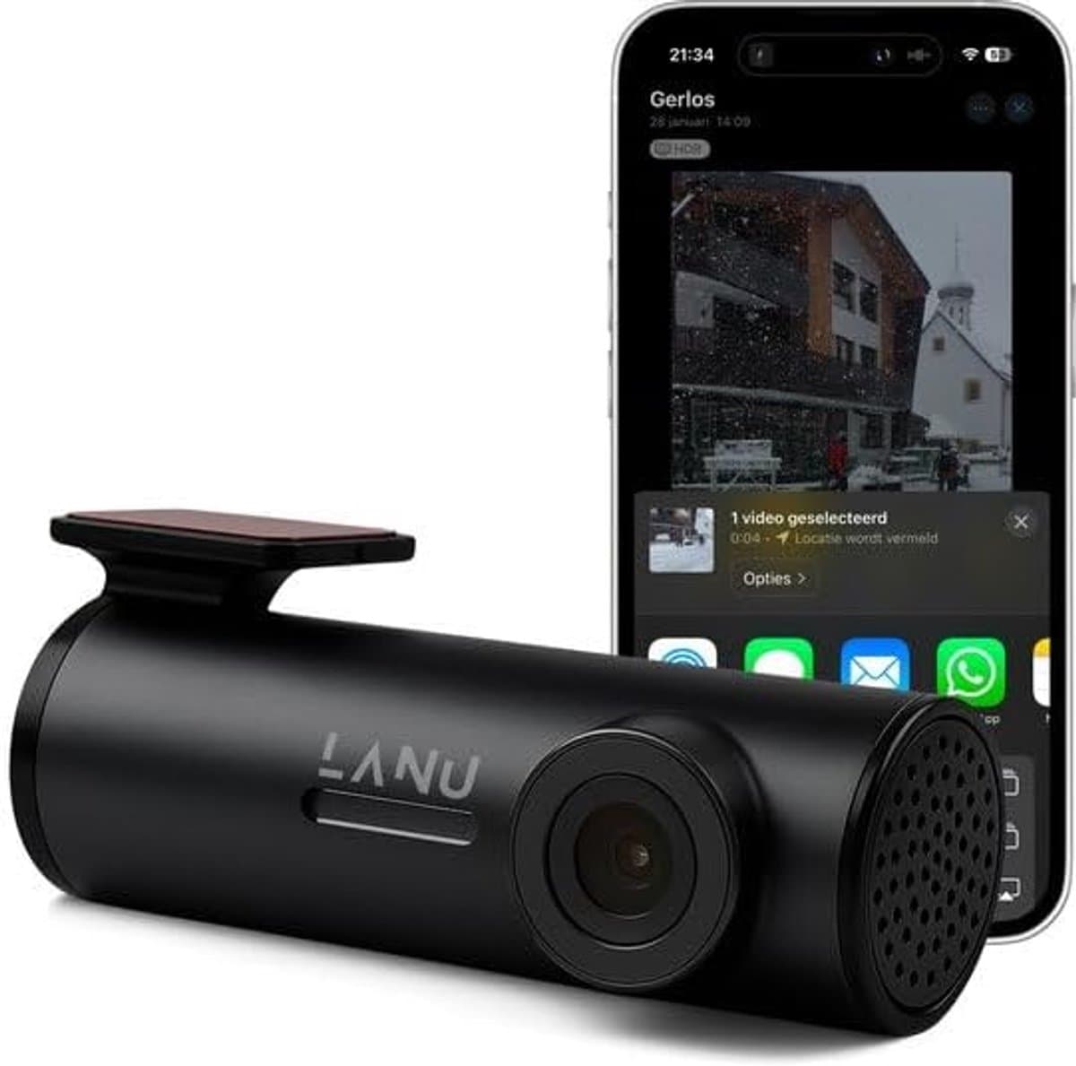 SnelShoppen - Dashcam Pro WiFi 2K - Auto Camera met Nachtzicht, Botsingsdetectie, Loopopname en 64GB SD Kaart — afbeelding 1