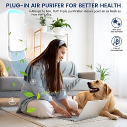 Plug-in luchtreiniger - Negatieve ionentechnologie - Stille werking voor thuisgebruik - Negatieve ionenluchtreiniger voor slaapkamer, kantoor, dierenkamer, badkamer, wit - 2-pack — thumbnail 2