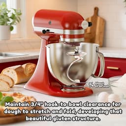 SnelShoppen - Roestvrijstalen Kneedhaak voor KitchenAid - K45DH Kneedhaken voor 4,3 en 4,7/4,8L Kantelkop Blender - Vaatwasmachinebestendig - Ideaal v — thumbnail 5