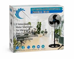 Industriële Staande Ventilator 18 Inch (45 cm) - 80W - 3 Snelheden - Oscillerend - Verstelbare Hoogte - Zwart — thumbnail 2