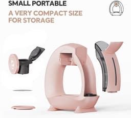 i Cafilas Mini Q Americano Koffiezetapparaat voor gemalen koffie, 2-in-1 koffiezetapparaat, Mini One Cup koffiebrouwer/theemaker met koffiefilter, elektrisch koffiezetapparaat mini, 120-240 ml, roze — thumbnail 3