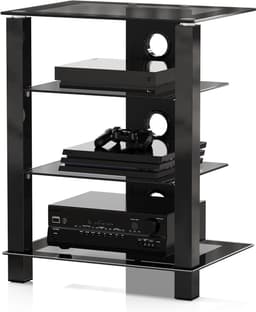 FITUEYES Hifi-meubel - Hifi Rack - 4-laags gehard glas - Hoogte verstelbaar - Kabelbeheer — thumbnail 2