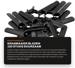 Grasmaaierbladen 100 Stuks - Stevig/Duurzaam - Hoge Snijefficiëntie - Flexibel Snijden - Eenvoudig te Installeren - Hoogwaardig Kunststof - Maaibladen — thumbnail 5