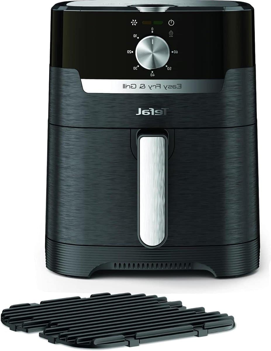 Heteluchtfriteuse Grill - Airfryer Frituurpan - Gezond Koken - 2-in-1 Technologie - 42 Liter - Zwart — afbeelding 1