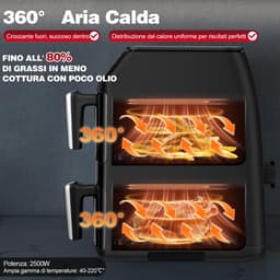 SnelShoppen - TopStrong Air Fryer 11L, Friteuse Zonder Olie met 2 Kijkladen, Compact Design, 2500W, 40-220°C, 6 Kookfuncties voor Gezond Koken in Keuk — thumbnail 3