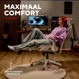 Trust GXT 725W Rivara - Ergonomische Gamestoel - 3D-armleuningen - Ademende Mesh - Ingebouwde beensteun - Tot 150 kg - Wit — thumbnail 5