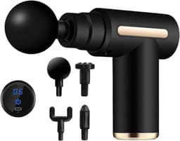SnelShoppen - Elektrisch Massagepistool, Oplaadbaar Spiermassageapparaat met 4 Massagekoppen, 6 Snelheden voor Ontspanning, Herstel en Pijnverlichting — thumbnail 3