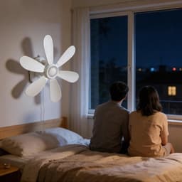 Wandventilator met Afstandsbediening - Muurventilator USB - Ruimte Koelen - Stille Werking Timer - 419 cm - Wit — thumbnail 2