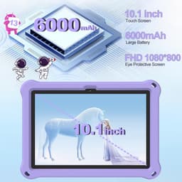 SnelShoppen - YOBWOK Kindertablet 10,1 inch met Wifi, Android 13, 8 GB RAM, 128 GB ROM, Ouderlijk Toezicht, 6000 mAh, Educatief, HD 1280X800, Google P — thumbnail 4