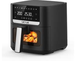 Heteluchtfriteuse XL - Airfryer zonder olie - Gezond koken - 8 programma's - 6 liter capaciteit - Zwart