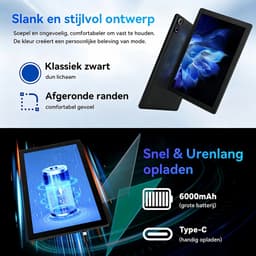 Android 16 Tablet - 10.1 inch Tablets- 24GB RAM + 64GB ROM– 6000mAh - 5G WiFi - Face ID - Zwart — thumbnail 5