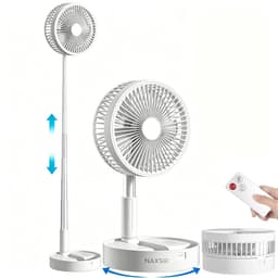 NAXSIR Opvouwbare Telescopische Ventilator Oplaadbaar,4 Snelheden incl. Natuurwind,Stil,Afstandsbediening — thumbnail 1