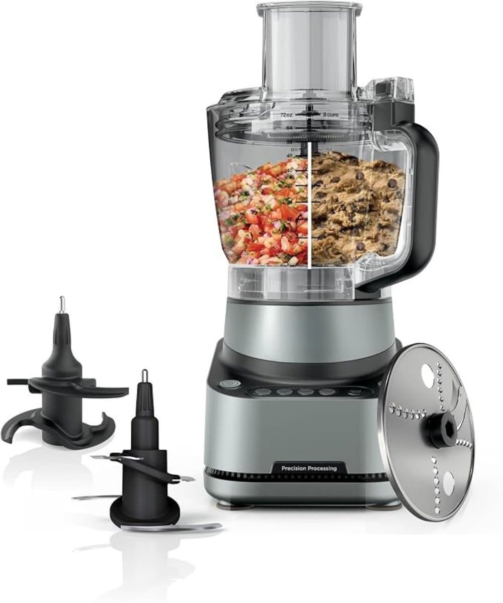 Thuys - Multifunctionele Foodprocessor 850W – 2,1 L – 4 Automatische Programma’s – Hakker, Mixer, Rasp & Deegmixer – Zwart — afbeelding 1