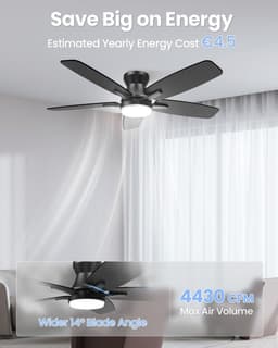 Plafondventilator met Licht – 106 cm – Stille DC Motor 20 dB – Dimbare LED – Afstandsbediening – 6 Snelheden — thumbnail 3
