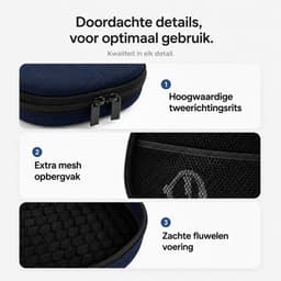 Sounix Koptelefoon Hoes - Harde Beschermcase voor JBL, Sony & Bose Koptelefoons - Waterafstotende Opberghoes met Draagband - Blauw — thumbnail 3
