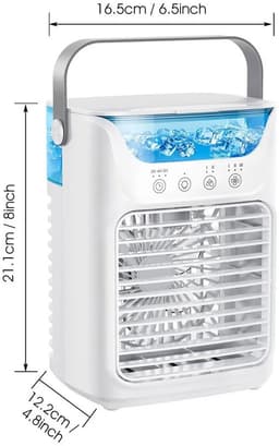 Velmio Koelventilator – Koude Luchtblazer - Ventilator - 700 ml Watertank - Draagbare Ventilator - Aircooler Met 3 Standen - Sfeerlicht — thumbnail 3