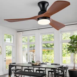 42-inch plafondventilator met verlichting - gelijkstroommotor met voor- en achteruitloop - 3 kleurtemperaturen - 6 snelheidsstanden met geheugenfunctie - drie ABS-bladen - geschikt voor slaapkamers en kleine ruimtes — thumbnail 5