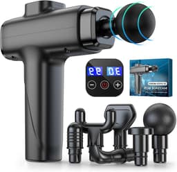 Massagepistool - Spierstimulator Percussie - Spierherstel - Stil en Krachtig - 12 mm diepte - Zwart — thumbnail 1