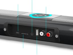 Bluetooth 5.0 TWS-soundbar voor tv's en thuisbioscoop - Soundbar met draadloze subwoofer – 3D-surroundgeluid – FM-radio – Ingebouwde subwoofer – RGB-verlichte luidspreker – Thuisbioscoopgeluid – Zwart — thumbnail 2