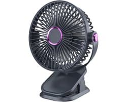 Tafelventilator - Kleine ventilator - Persoonlijke verkoeling - 3-in-1 clip ontwerp - 16 x 12.6 x 20cm - Grijs paars