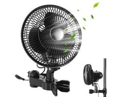 Lemlit Ventilator - Clipventilator klein - 3 Snelheden 90°/120° Verstelbaar Fan - voor Kweektent, Slaap- en Woonkamer - Klaslokaal en Kantoor - Zwart — afbeelding 1