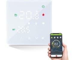 Thermostaat Vloerverwarming - Slimme Kamerthermostaat - Comfortabel Wonen - App & Spraakbesturing - 5A - Wit