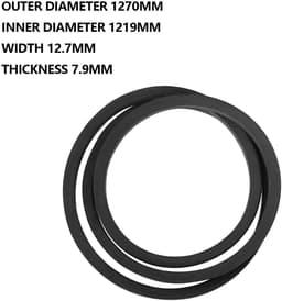 Dailygoods- Aandrijfriem Rubber - Binnenomtrek 1219 mm - Buitenomtrek 1270 mm - Breedte 12,7 mm - Dikte 7,9 mm - Compatibel met Wolseley Tiller - V-riem — thumbnail 2