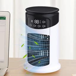 Persoonlijke Luchtkoeler - Compacte Airco - Persoonlijke Verkoeling - Multifunctioneel Apparaat - 18.5 cm Hoog - Zwart — thumbnail 4