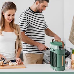 Draagbare Airco - Ventilator Koeler - Persoonlijke Koeling - 3 Snelheden - 600ml Reservoir - Groen — thumbnail 4