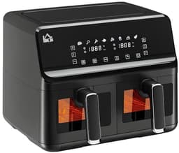 Heteluchtfriteuse 8L - Airfryer Dubbel - Gezond Koken - Dubbele Kamer - 2500W - Zwart — thumbnail 1