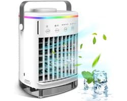 Mobiele airco -Mobiele airco zonder afvoerslang - Mobiele airco voor slaapkamer - Draagbare Aircooler -Voor Slaapkamer Woonkamer - 4 Snelheden - Airconditioning - LED Verlichting - Draagbare airconditioner