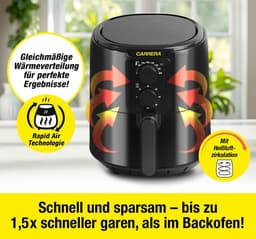 Heteluchtfriteuse - Airfryer Aircooker - Gezond Frituren - Snelle Luchtcirculatie - 4.2 Liter - Zwart — thumbnail 5